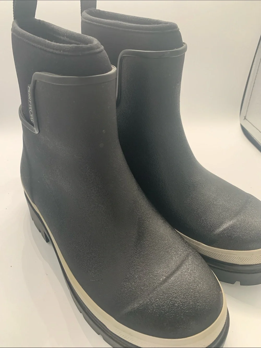 Merry People black waterproof Chelsea lug sole Rain boots 9 Eu 40 - Picture 1 of 6